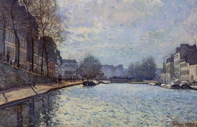 View of the Canal Saint-Martin, Paris, 1870 (oil on canvas) by Alfred Sisley - print