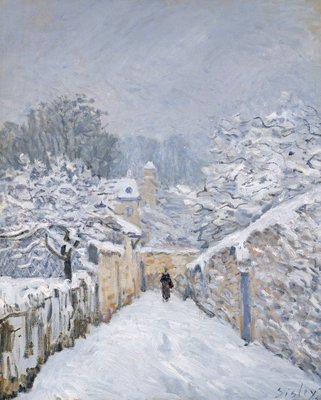 Snow at Louveciennes, 1878 (oil on canvas) by Alfred Sisley - print