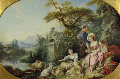 The Shepherd's Gift or, The Nest (oil on canvas) by Francois Boucher - print