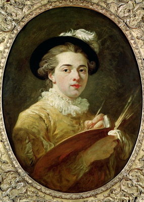 Self Portrait with palette (oil on canvas) by Francois Andre Vincent - print