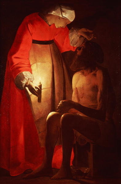 Fine Art Print of Job Mocked by His Wife by Georges de la Tour