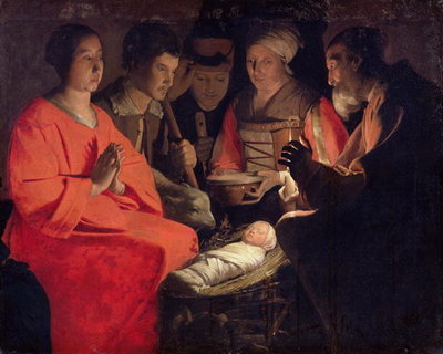 Adoration of the Shepherds (oil on canvas) by Georges de la Tour - print