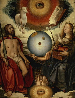 Allegory of Christianity (oil on panel) by Jan II Provost - print