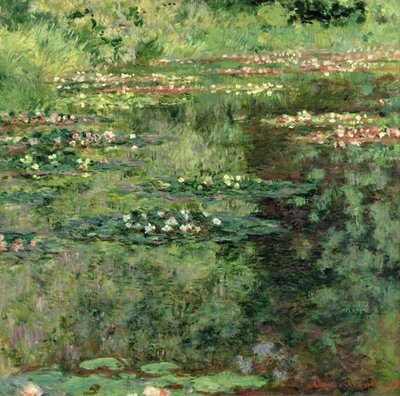 The Waterlily Pond, 1904 (oil on canvas) by Claude Monet - print