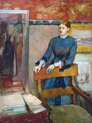 Helene Rouart in her Father's Study, c.1886 (oil on canvas) by Edgar Degas - print
