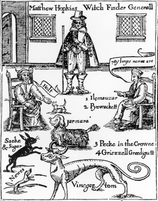 Matthew Hopkins, the Witchfinder General (d.1647) (engraving) by English School - print