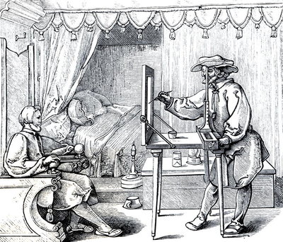 Fine Art Print of Instruments of Mathematical Precision for Executing Portraits, illustration from 'Science and Literature in the Middle Ages and the Renaissance', written and engraved by Paul Lacroix, 1878 by Albrecht Durer or Duerer