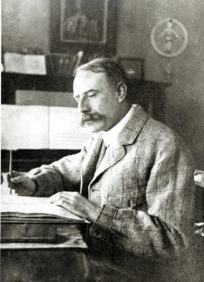 Sir Edward Elgar (1857-1934) (b/w photo) by English Photographer - print