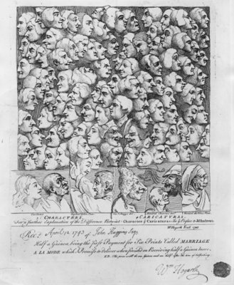 Fine Art Print of Characters and Caricatures, published in April 1743 by William Hogarth