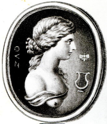 Portrait of Sappho (engraving) (b/w photo) by Thomas Worlidge - print