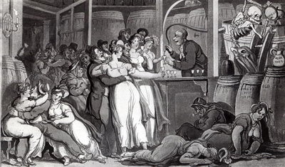 Illustration from 'The English Dance of Death' by William Combe, 1815 (aquatint) (b/w photo) by Thomas Rowlandson - print