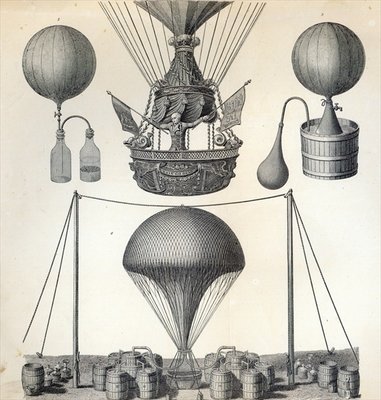 Balloons (engraving) by English School - print