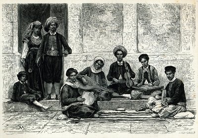 A Jewish Concert: Tlemcen (engraving) by Henri Theophile Hildibrand - print