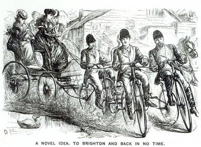 A New way to travel to Brighton, 1864 (engraving) by English School - print