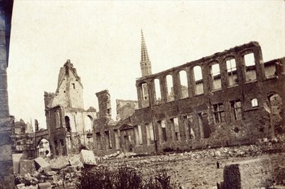 Ruins near the Powder Magazine, Ypres, June 1915 (b/w photo) by English Photographer - print