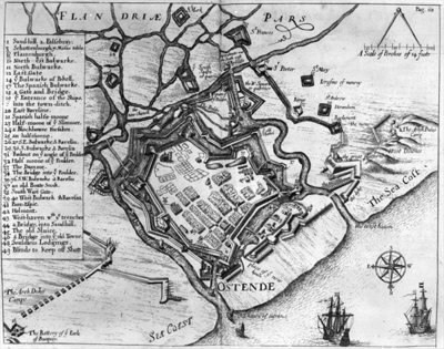 Fine Art Print of Ostende, from 'Commentaries, Being Diverse pieces of service, wherein he had command' by Francis Vere by English School