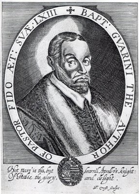 Fine Art Print of Battista Guarini, frontispiece to 'Il Pastor Fido', 1647 by Thomas Cross