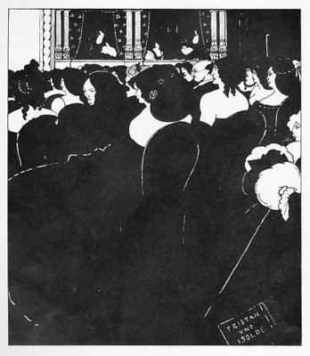 The Wagnerites, illustration from 'The Yellow Book', 1894 (litho) by Aubrey Beardsley - print