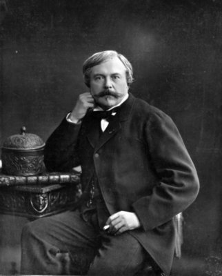 Edmond de Goncourt, from 'Galerie Contemporaine', c.1874-78 (b/w photo) by Nadar - print