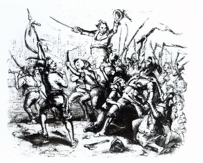 Fine Art Print of Luddite Rioters, 1811-12 by English School