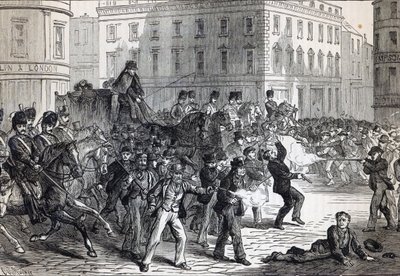 Fine Art Print of A Belfast Riot by English School