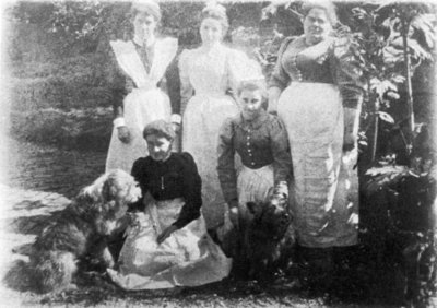 Fine Art Print of Sophia Farrell and maids, 1899 by English Photographer