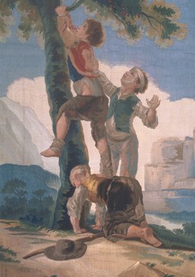 Boys Climbing a Tree (tapestry) by Francisco Jose de Goya y Lucientes - print