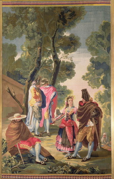 The Pretty Woman and the Masked Men (The Road of Andalusia) (oil on canvas) by Francisco Jose de Goya y Lucientes - print