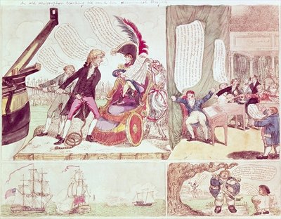 Fine Art Print of An Old Philosopher Teaching His Mad Son Economical Projects, c.1807 by American School