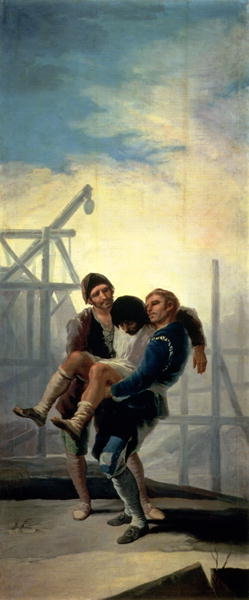The Injured Mason, 1786-7 (oil on canvas) by Francisco Jose de Goya y Lucientes - print