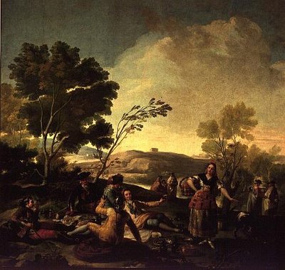 Picnic on the Banks of the Manzanares, 1776 (oil on canvas) by Francisco Jose de Goya y Lucientes - print
