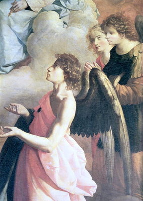 Angels: Detail from The Apotheosis of St. Jerome, c.1638-39 (oil on canvas) by Francisco de Zurbaran - print