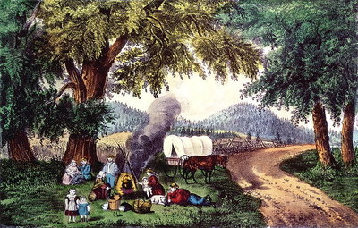 A Halt by the Wayside (print) by N. Currier - print