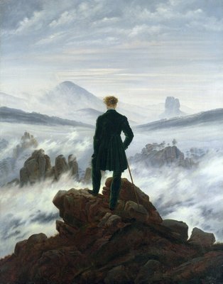 Fine Art Print of The Wanderer above the Sea of Fog, 1818 by Caspar David Friedrich