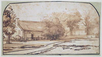 Fine Art Print of Landscape with a Peasant's House, 1640s by Abraham Furnerius