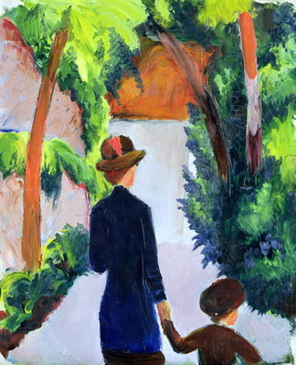Fine Art Print of Mother and Child in the Park, 1914 by August Macke