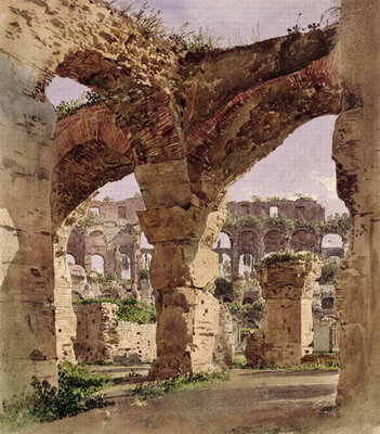 Fine Art Print of The Colosseum, Rome, 1835 by Rudolph von Alt