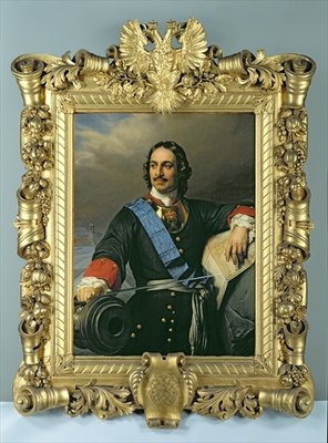 Peter I the Great (1672-1725) 1838 (oil on canvas) (see also 144529) by Hippolyte Delaroche - print