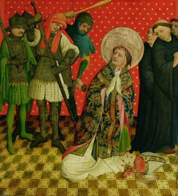 Fine Art Print of The Martyrdom of St. Thomas of Canterbury, panel from the St. Thomas Altar from St. John's Church, Hamburg, begun in 1424 by Master Francke
