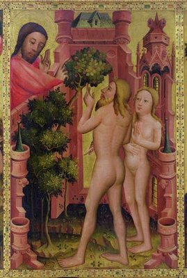 The Tree of Knowledge, detail from the Grabow Altarpiece, 1379-83 (tempera on panel) by Master Bertram of Minden - print