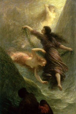 Rheingold, first scene, 1888 (oil on canvas) by Ignace Henri Jean Fantin-Latour - print