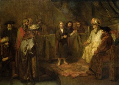 Fine Art Print of The Twelve Year Old Jesus in front of the Scribes, c.1655 by Rembrandt Harmensz. van Rijn
