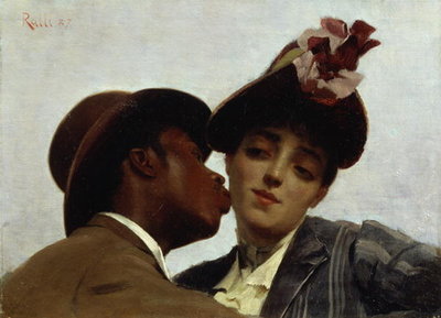 The Kiss, 1887 (oil on canvas) by Theodore Jacques Ralli - print