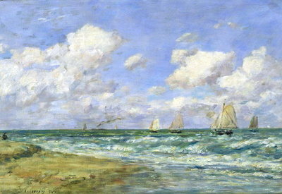 Marine scene, 1894 (oil on canvas) by Eugene Louis Boudin - print