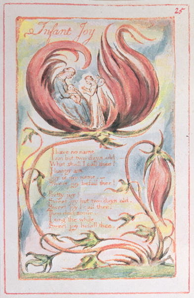 Songs of Innocence; Infant Joy, 1789 (relief etching tinted with w/c) by William Blake - print