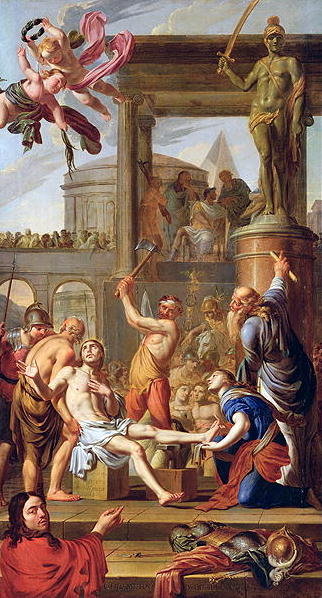 The Martyrdom of St. Adrian, 1659 (oil on canvas) by Adrien Sacquespee - print