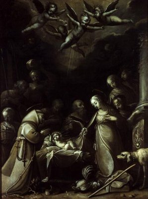 Adoration of the Shepherds, 1636 (oil on canvas) by Jean de Saint-Igny - print
