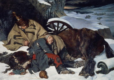 Scene from the Retreat from Russia, 1835 (oil on canvas) by Joseph Fernand Boissard de Boisdenier - print