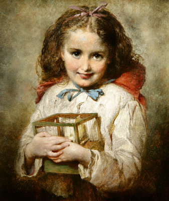 The Birthday Present (oil on canvas) by George Elgar Hicks - print