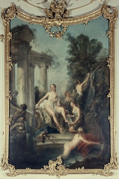 Diana and her Nymphs Bathing, 1747 (fresco) by Antoine Pesne - print